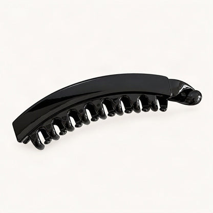 Resin Banana Hair Clip with Twist-Style Design in Black, Glossy [FITINY Hair]