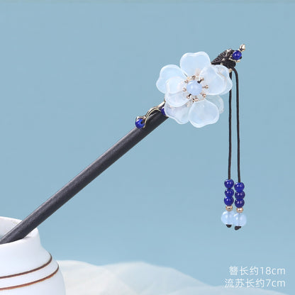 Begonia Blossom Wood Hair Stick with Charms, additional view 9