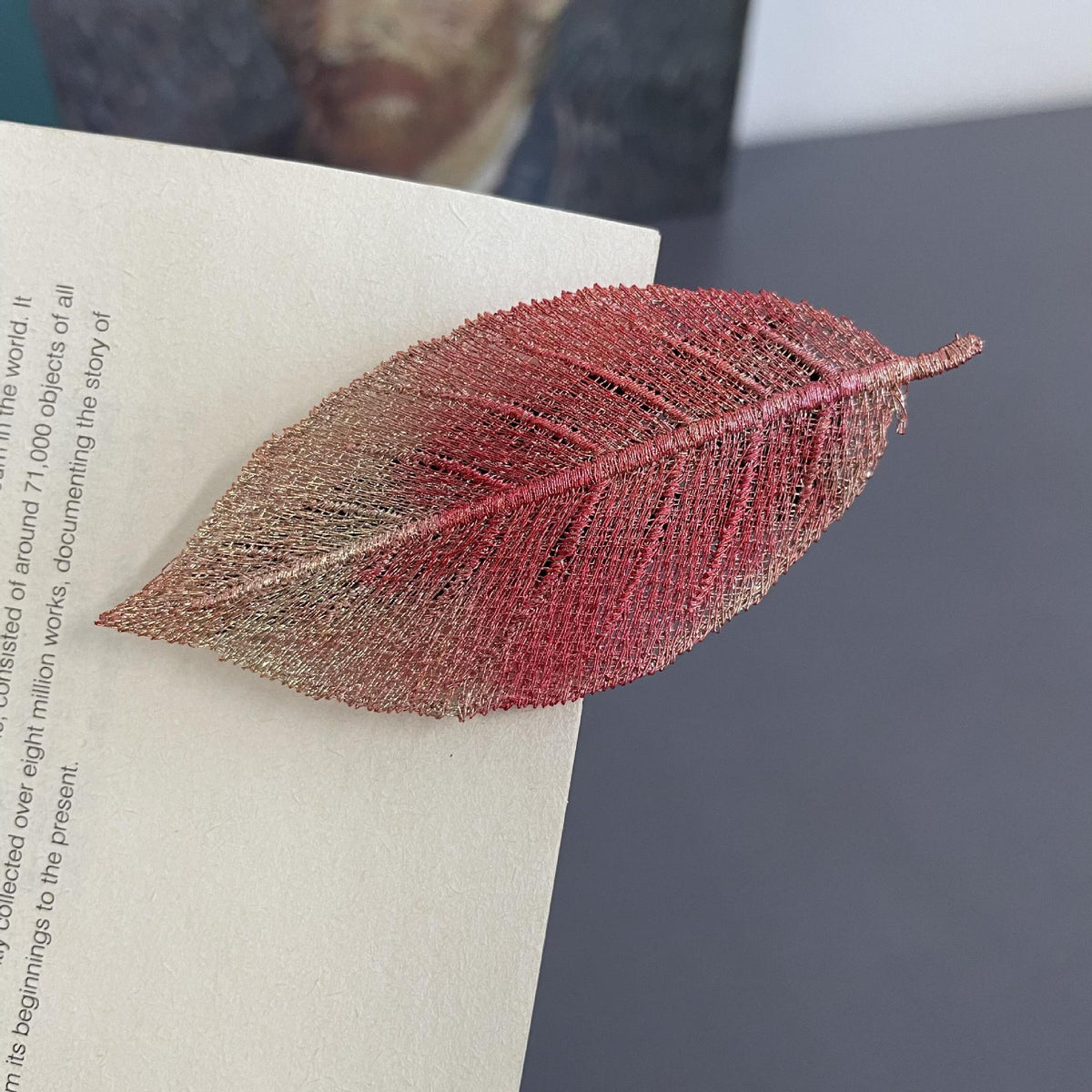 Embroidered Leaf Side Hair Clip, additional view 12