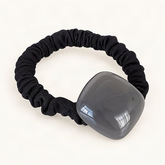 Candy Square Skinny Scrunchie Hair Tie in Grey [FITINY Hair]