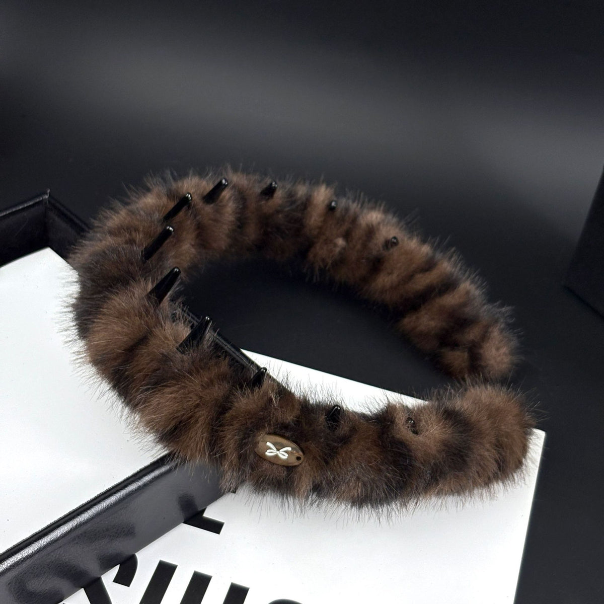 Faux Fur Headband with Toothed Lining, additional view 3