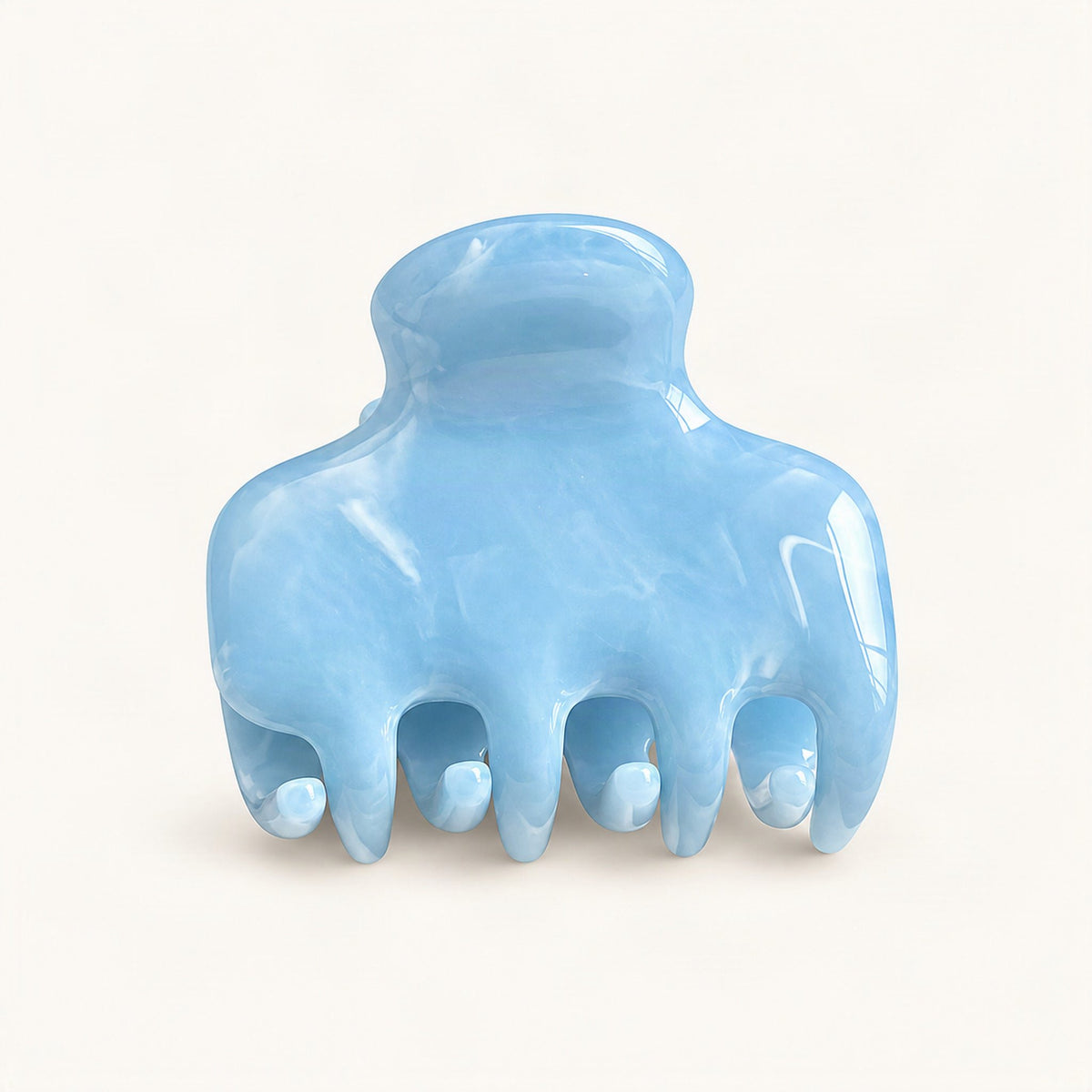 Small Jelly Acetate Claw Clip in Blue & White [FITINY Hair]