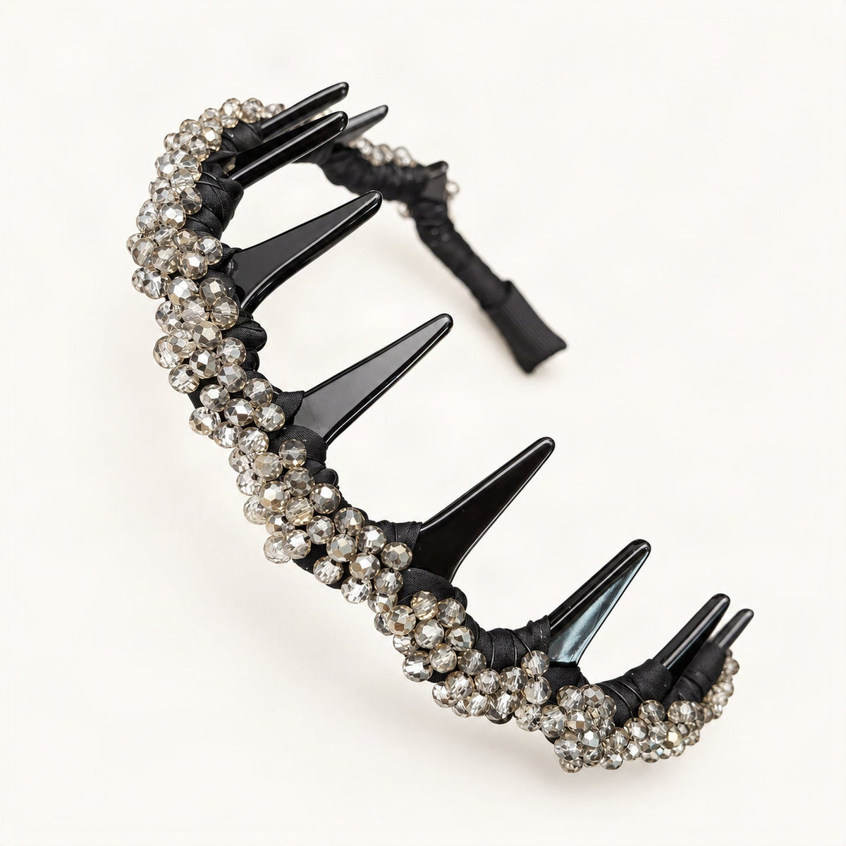 White rhinestone headband showing its wavy silhouette [FITINY Hair]