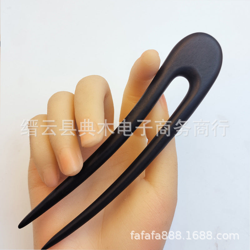 Crescent Double-Prong Wooden Hair Fork, additional view 11