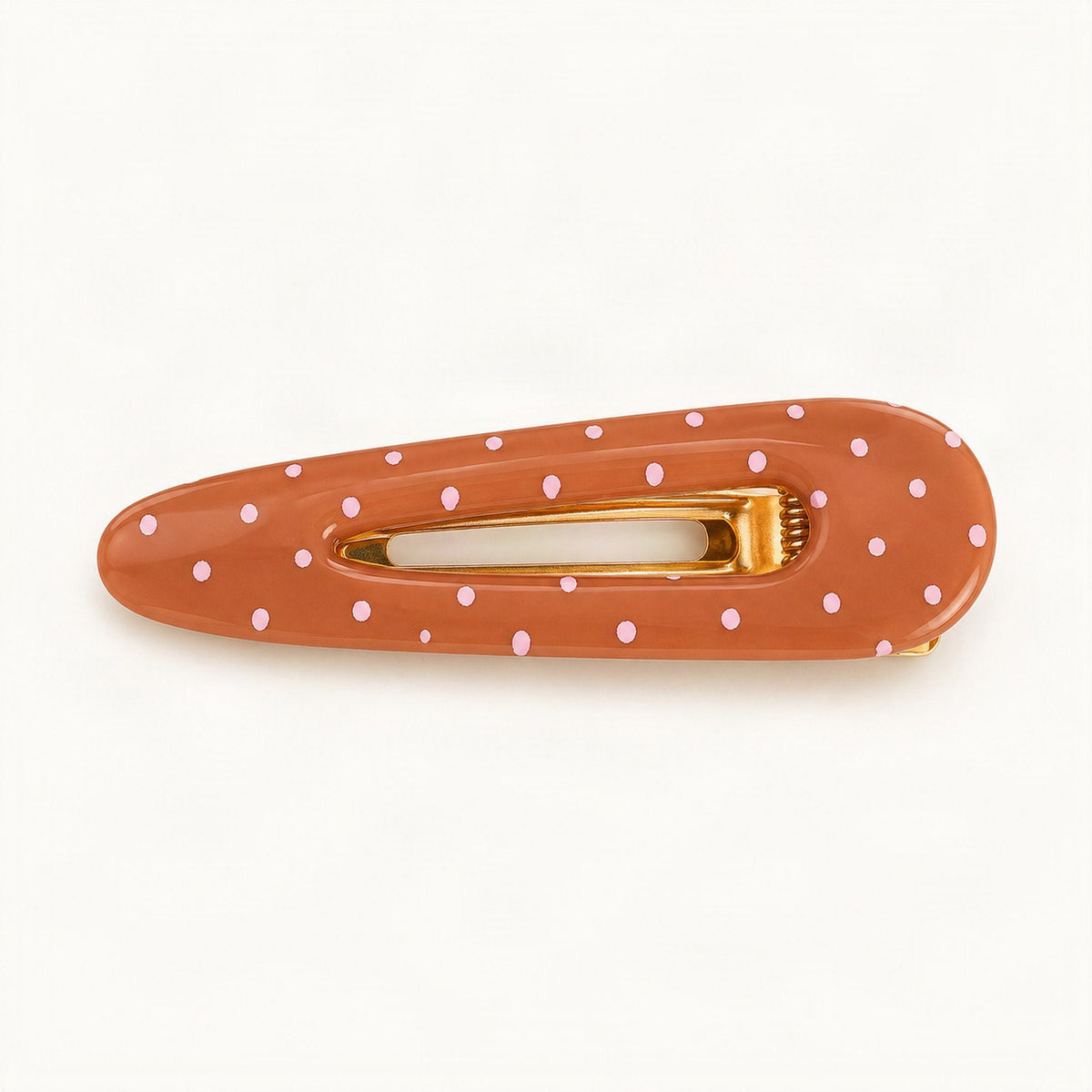 Acetate Polka Dot Cutout Barrette in Orange Polka Dot [FITINY Hair]