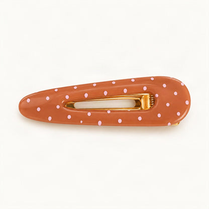 Acetate Polka Dot Cutout Barrette in Orange Polka Dot [FITINY Hair]