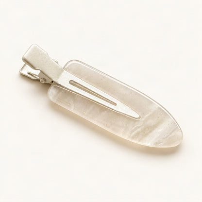 Pearlescent Acrylic Duckbill Side Clip in White [FITINY Hair]