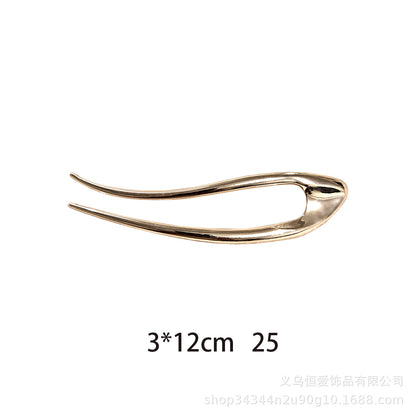 Metal U-Shaped Hair Fork with Decorative Top, additional view 23