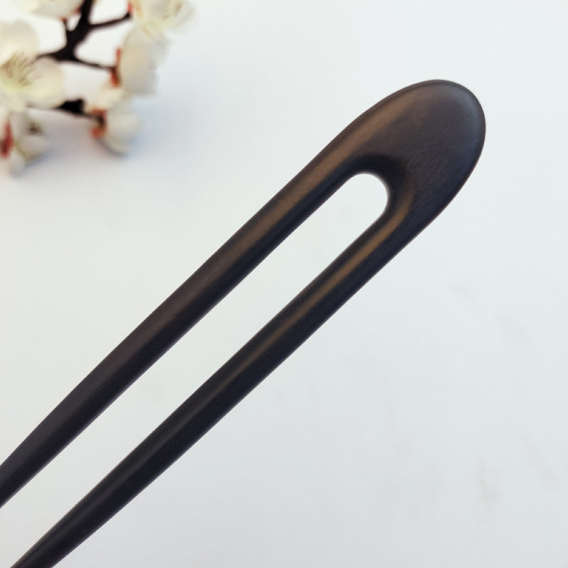 Crescent Double-Prong Wooden Hair Fork, additional view 3