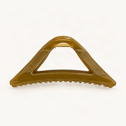 Resin Triangle Claw Clip, 11.5 cm in Mustard [FITINY Hair]