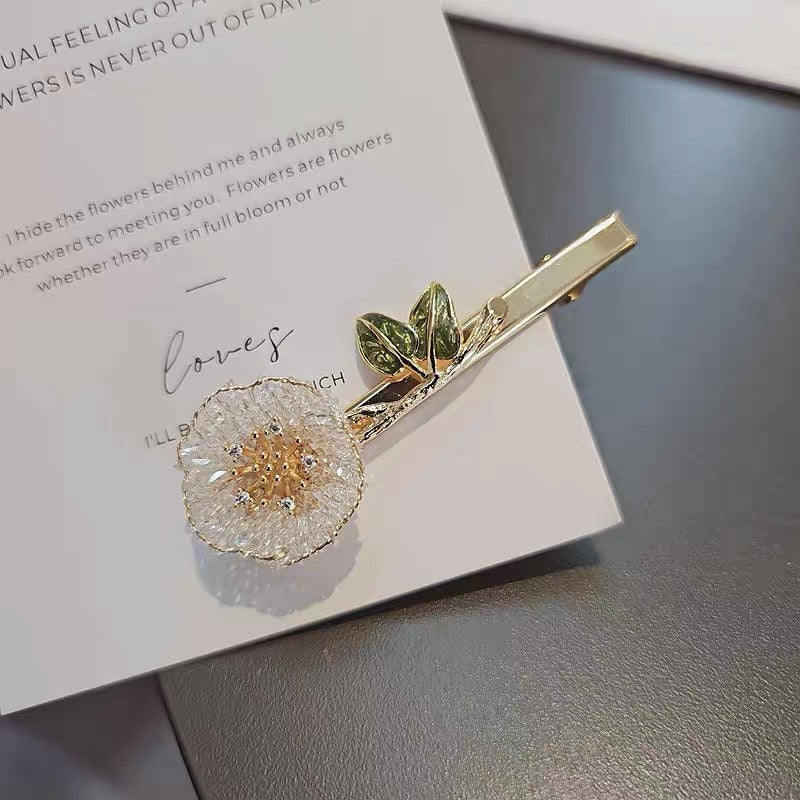 Crystal Rose Duck-Bill Side Hair Clip, additional view 2