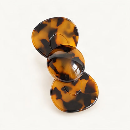 Cellulose Acetate Bow Side Hair Clip, 6 cm in Tortoise [FITINY Hair]