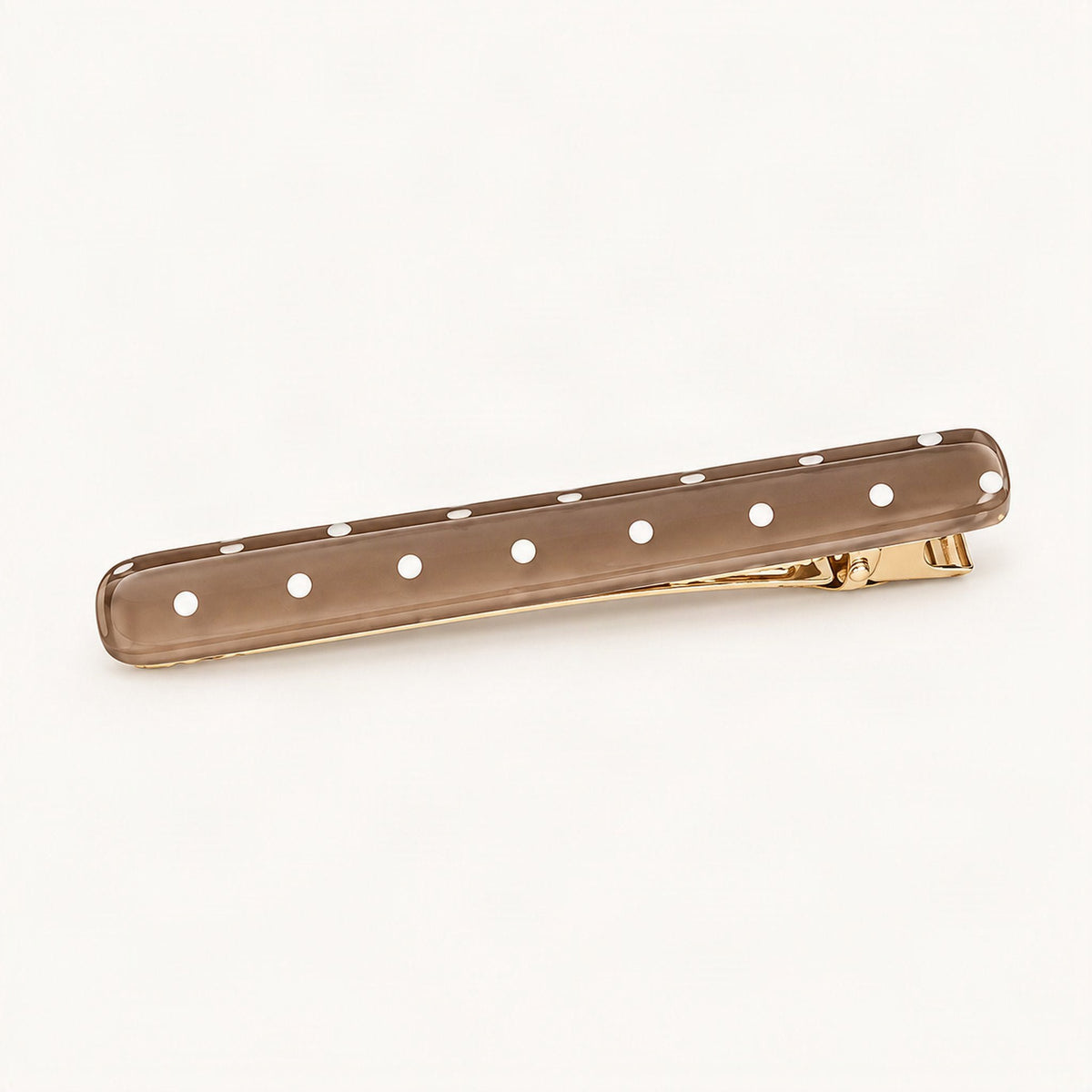 Polka Dot Acetate Side Hair Clip in Chocolate Polka Dot [FITINY Hair]