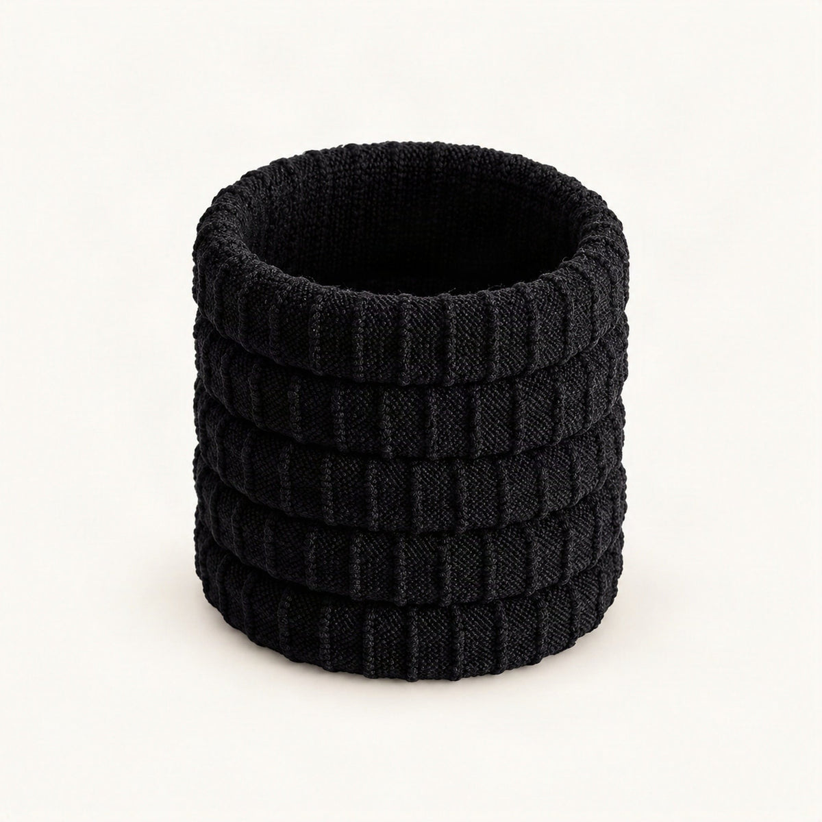 Classic black high-stretch scrunchie hair accessory [FITINY Hair]