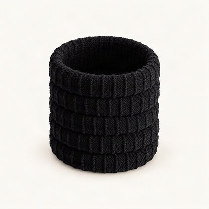 Classic black high-stretch scrunchie hair accessory [FITINY Hair]