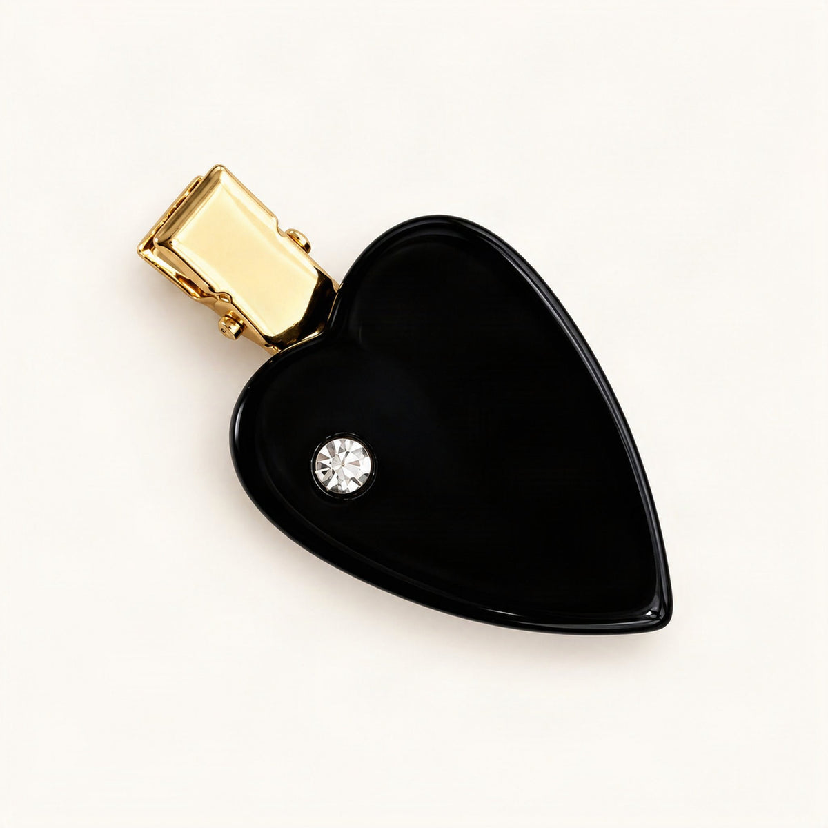 Acetate 5 cm Playing Card Hair Clip in Black, Heart [FITINY Hair]