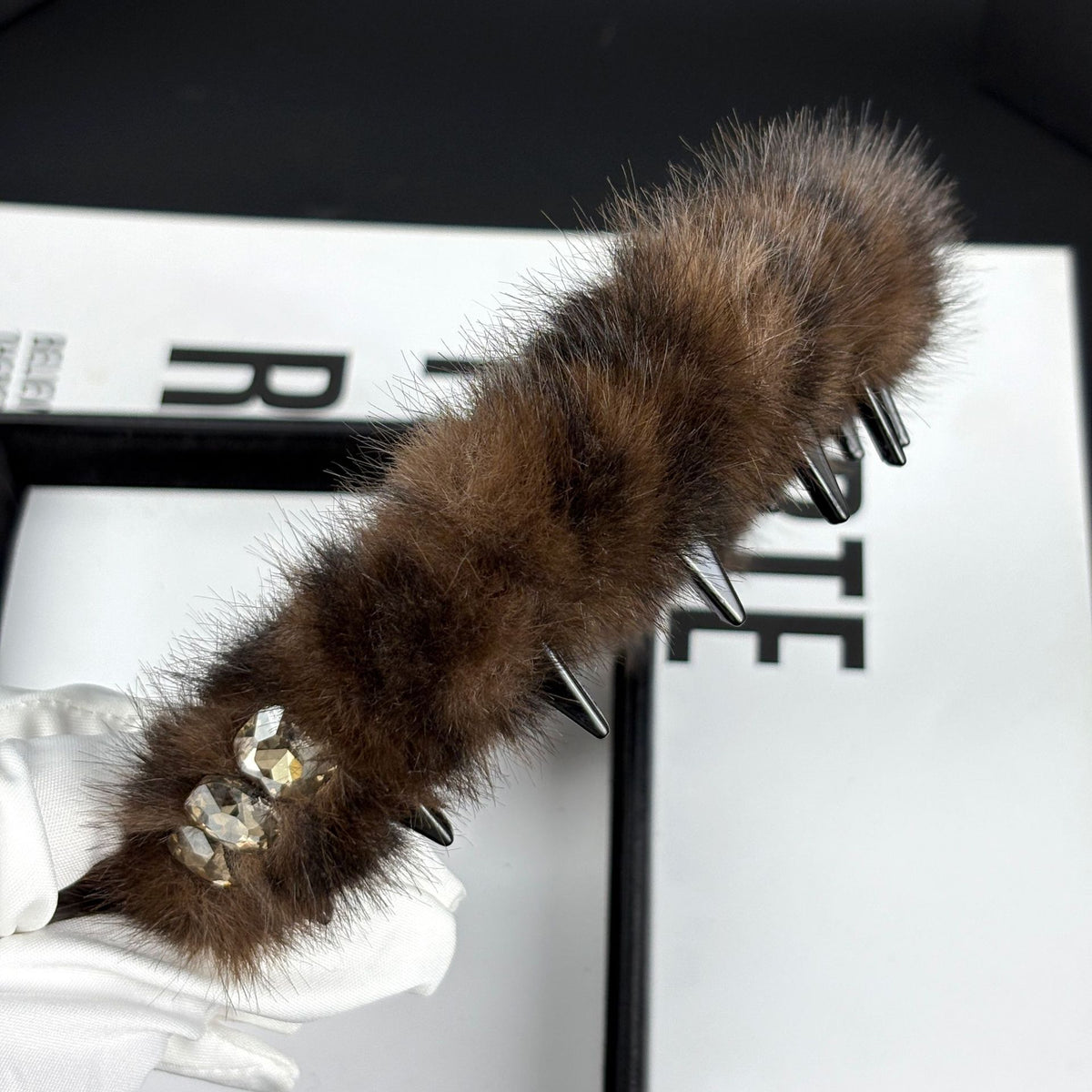 Faux Fur Headband with Toothed Lining, additional view 5