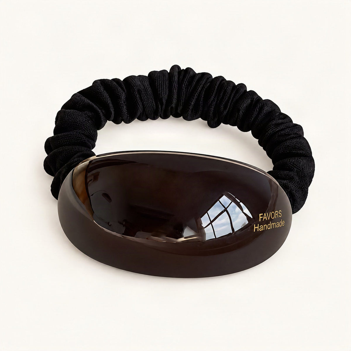 Pearl brown oval ponytail hair tie [FITINY Hair]