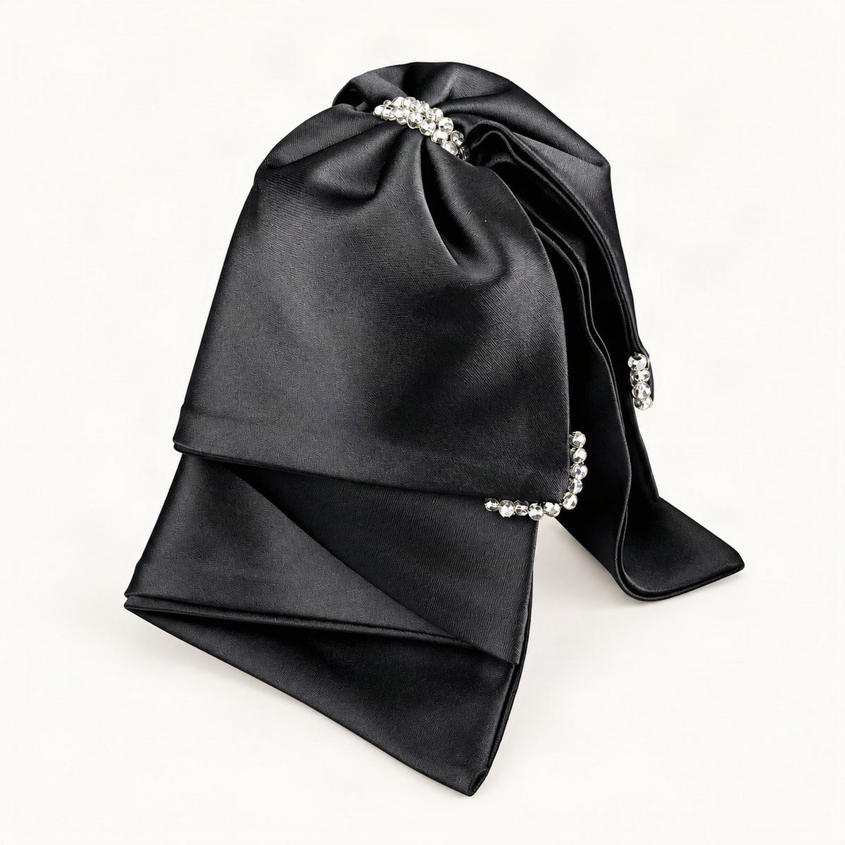 Close-up of layered satin bow hair claw clip [FITINY Hair]