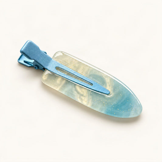 Pearlescent Acrylic Duckbill Side Clip in Blue [FITINY Hair]