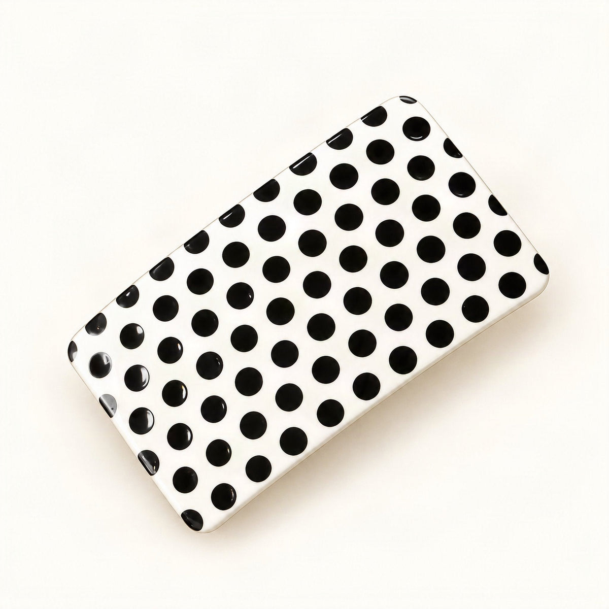 Cellulose Acetate Spring Hair Clip in Black Polka Dot, Square [FITINY Hair]