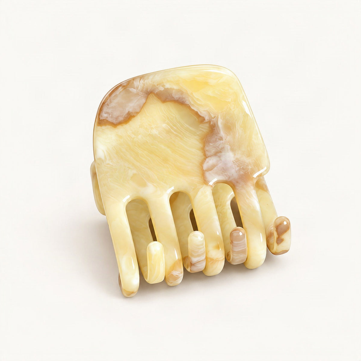 Mini Marbled Acetate Claw Clip in Cream Marble [FITINY Hair]
