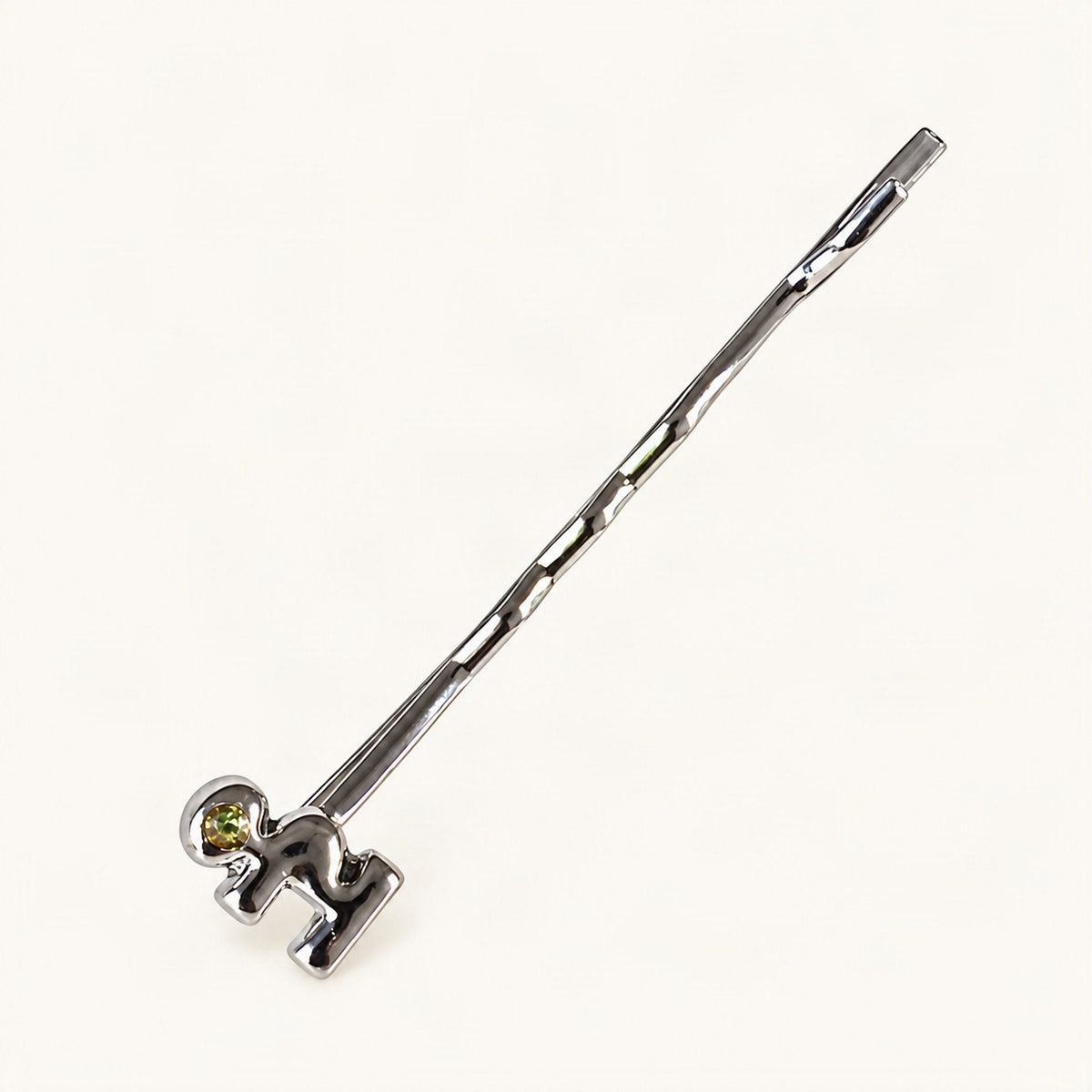 Metal Rhinestone Flower Bobby Pins, 2.05 in in Silver, Irregular Design [FITINY Hair]