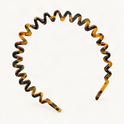 Wavy Cellulose Acetate Headband, 6 mm Thick in Tortoise [FITINY Hair]