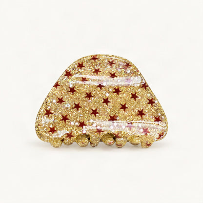 Butter yellow star-shaped glitter claw clip [FITINY Hair]