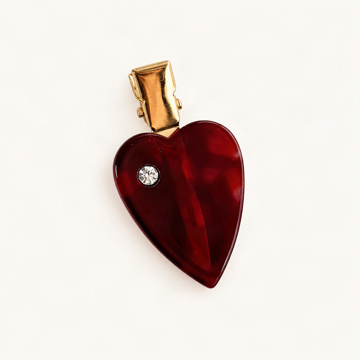 Acetate 5 cm Playing Card Hair Clip in Red, Heart [FITINY Hair]