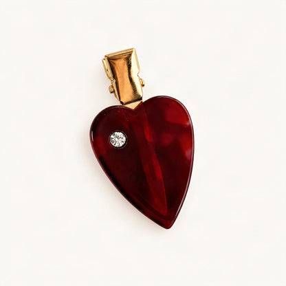 Acetate 5 cm Playing Card Hair Clip in Red, Heart [FITINY Hair]