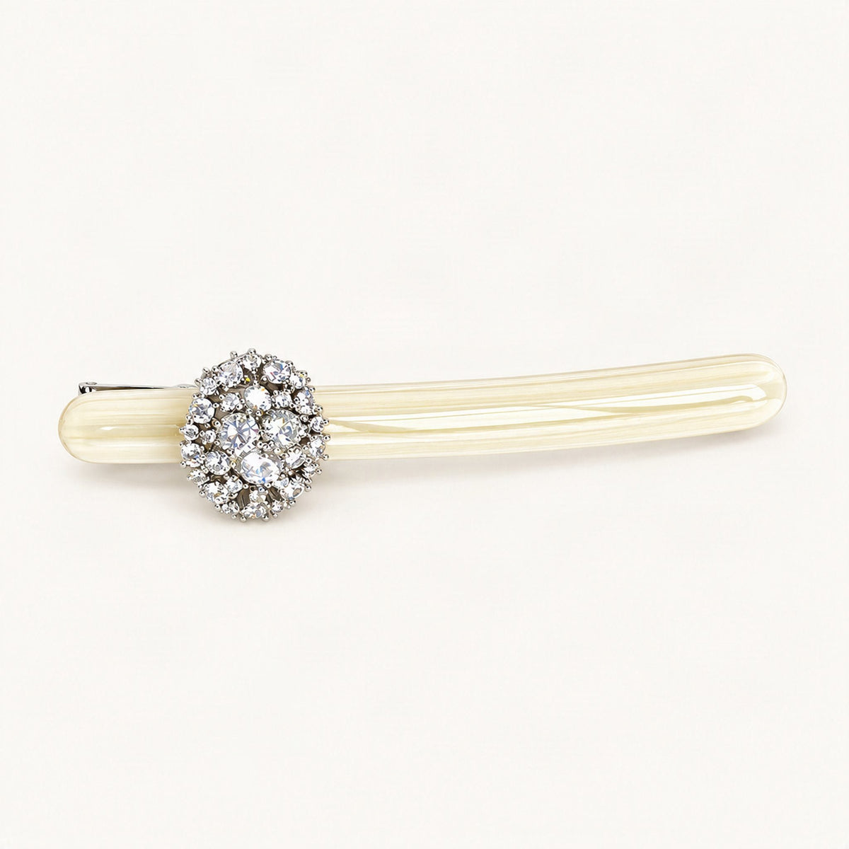 Cellulose Acetate Rhinestone Cluster Hair Clip 8.5cm in Stripe [FITINY Hair]