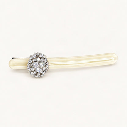 Cellulose Acetate Rhinestone Cluster Hair Clip 8.5cm in Stripe [FITINY Hair]