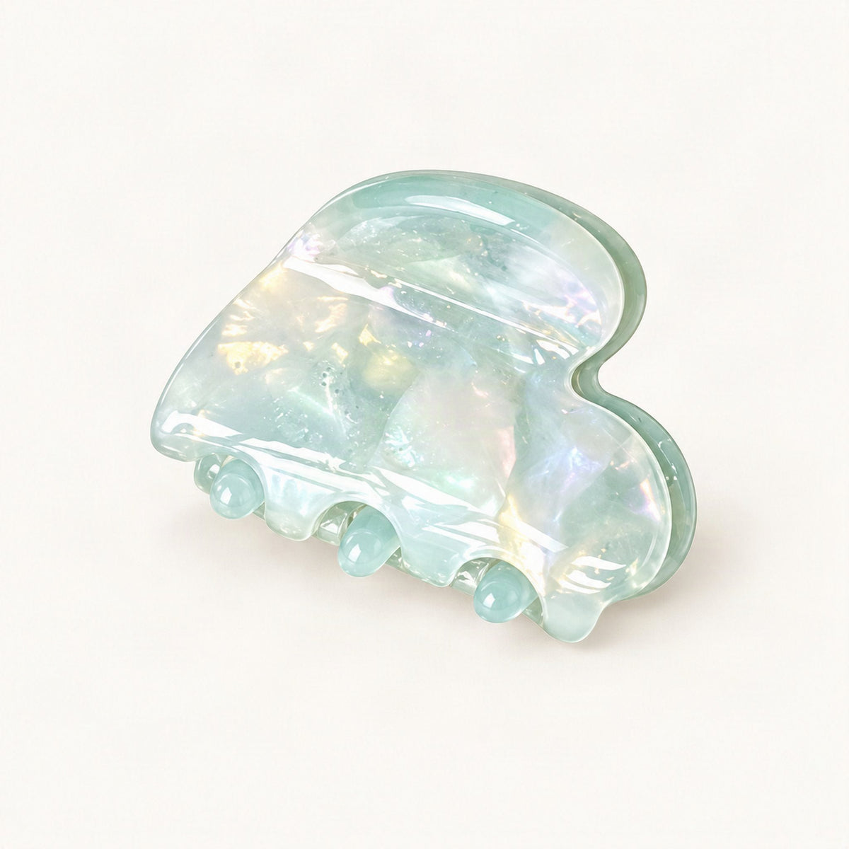 Mini Cellulose Acetate Heart Claw Clip, 1.3 in in Light Blue [FITINY Hair]