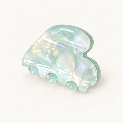 Mini Cellulose Acetate Heart Claw Clip, 1.3 in in Light Blue [FITINY Hair]