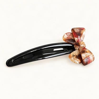 Cute Acetate Snap Clips with Flowers, Bows and Characters in Chocolate Floral, Bow [FITINY Hair]