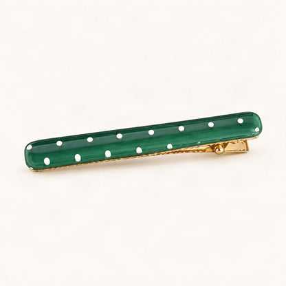 Polka Dot Acetate Side Hair Clip in Green Polka Dot [FITINY Hair]