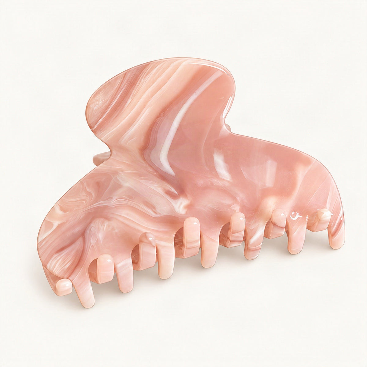 Pink patterned 8 cm acetate floral claw clip [FITINY Hair]