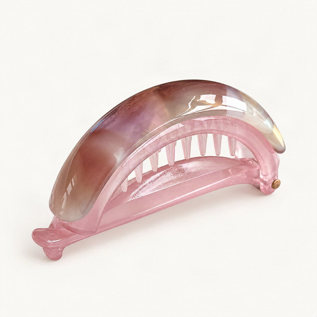 Acetate Banana Hair Clip in Purple Floral [FITINY Hair]