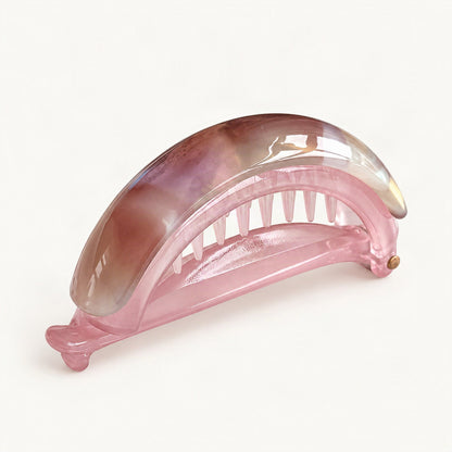 Acetate Banana Hair Clip in Purple Floral [FITINY Hair]