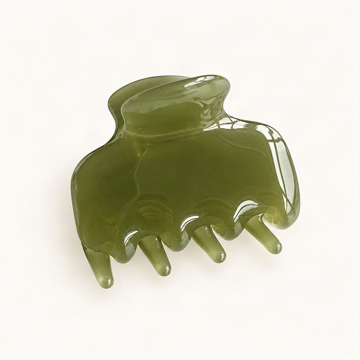 Green acetate claw clip in a clean product view [FITINY Hair]