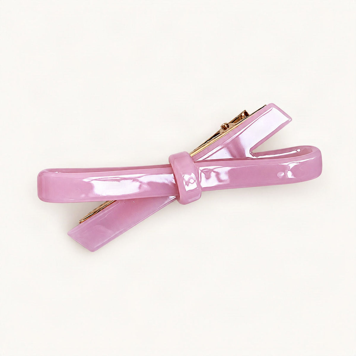 Cellulose Acetate Bow Side Hair Clip, 6.6 cm in Pink [FITINY Hair]