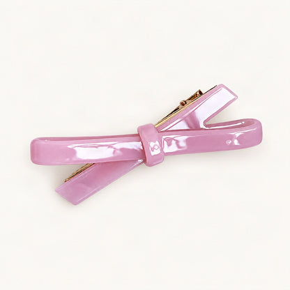 Cellulose Acetate Bow Side Hair Clip, 6.6 cm in Pink [FITINY Hair]