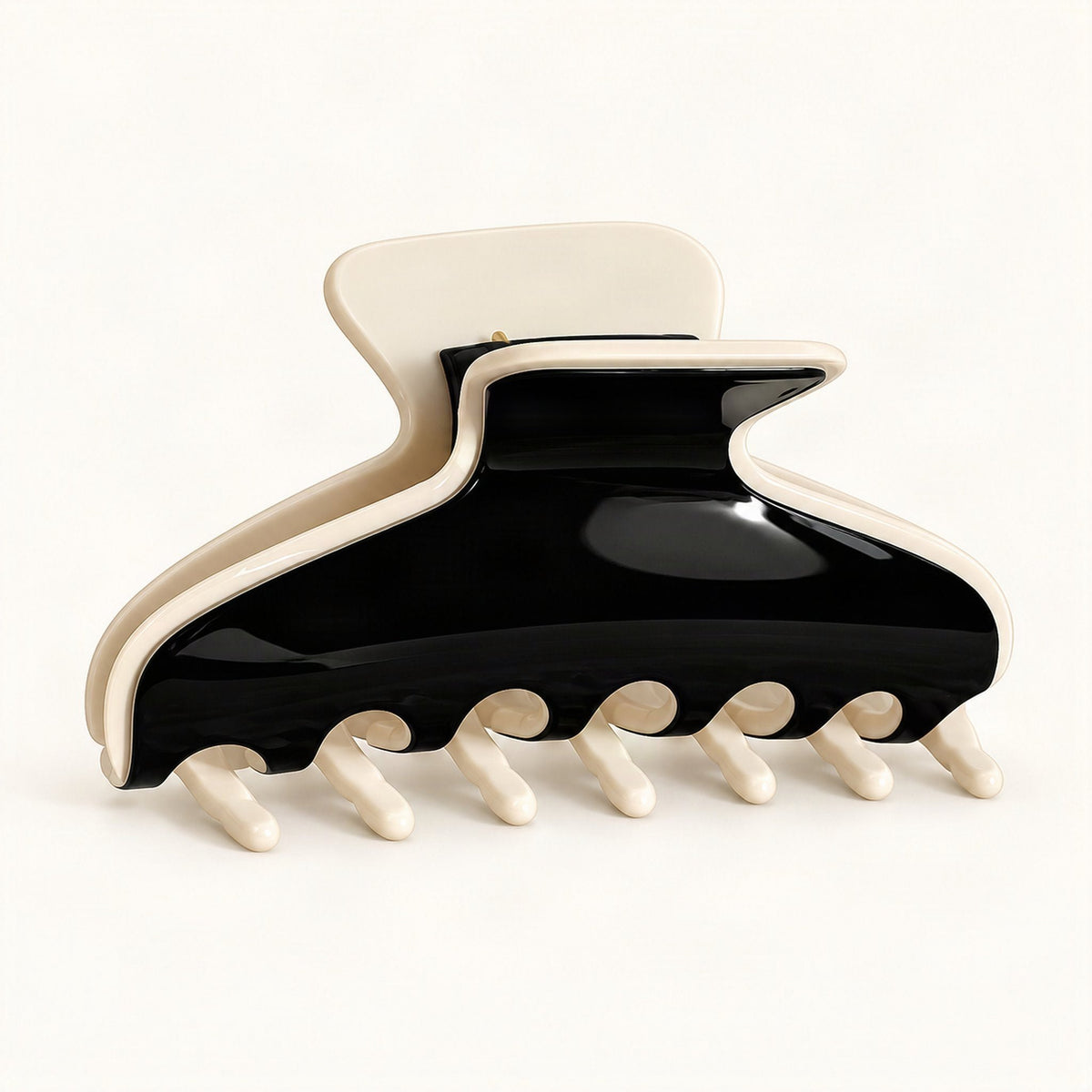 Cellulose Acetate Claw Clip, 9.2 cm Medium in Black [FITINY Hair]