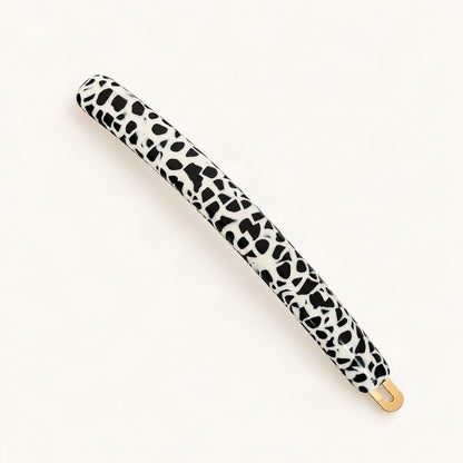 9 cm Cellulose Acetate French Barrette Hair Clip in Black Speckle [FITINY Hair]