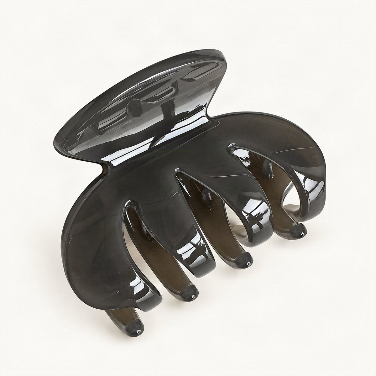 Small Glossy Resin Claw Clip in Grey [FITINY Hair]