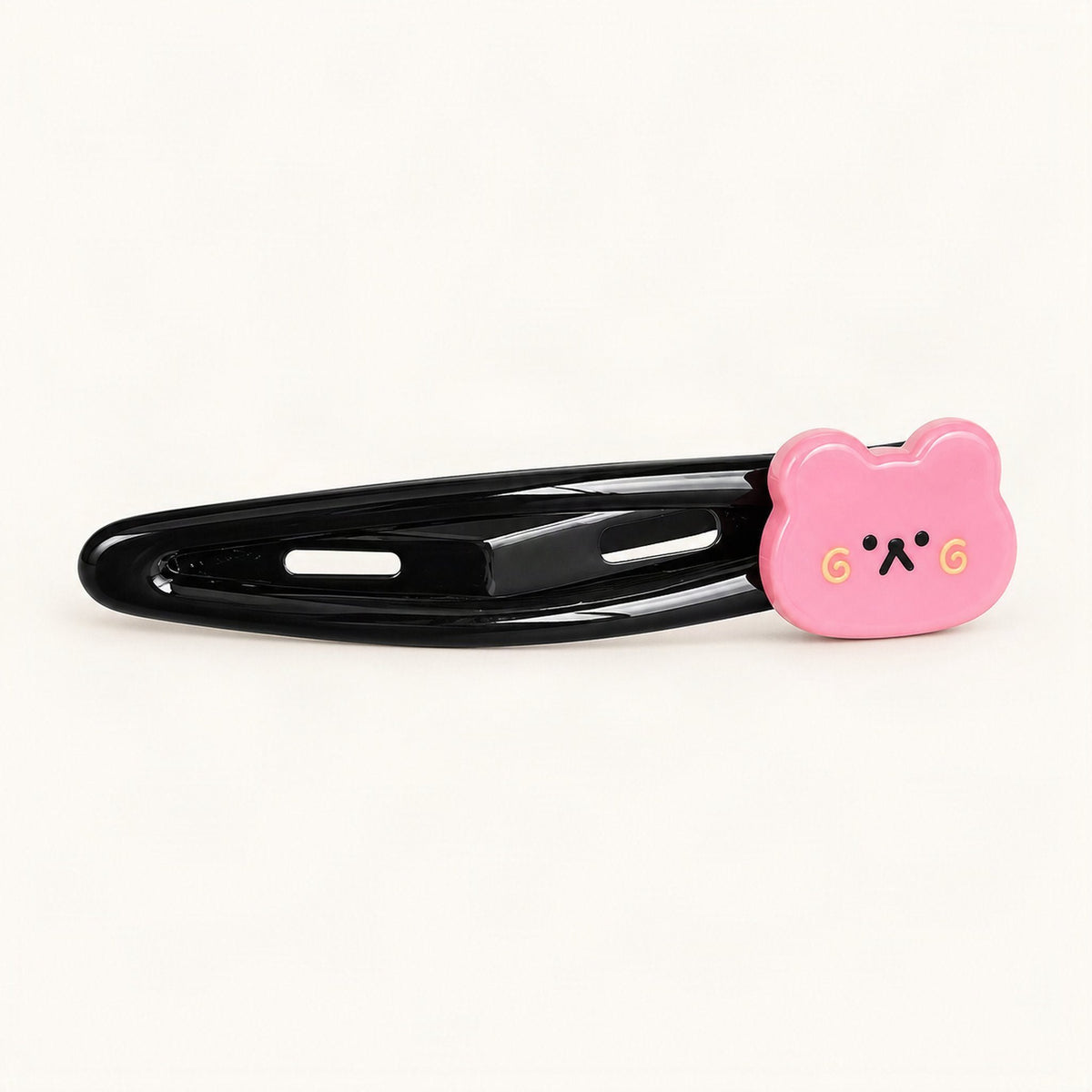 Cute Acetate Snap Clips with Flowers, Bows and Characters in Pink, Bear [FITINY Hair]