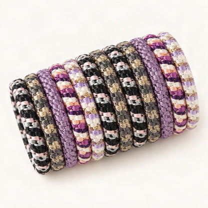 Braided Elastic Hair Ties in a Jar in Purple Mix [FITINY Hair]