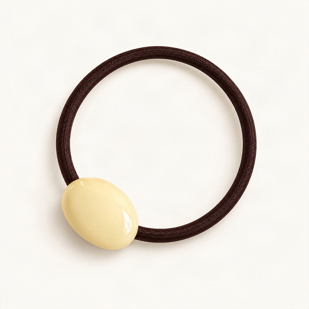 Glossy Resin Bead Hair Tie in Cream [FITINY Hair]