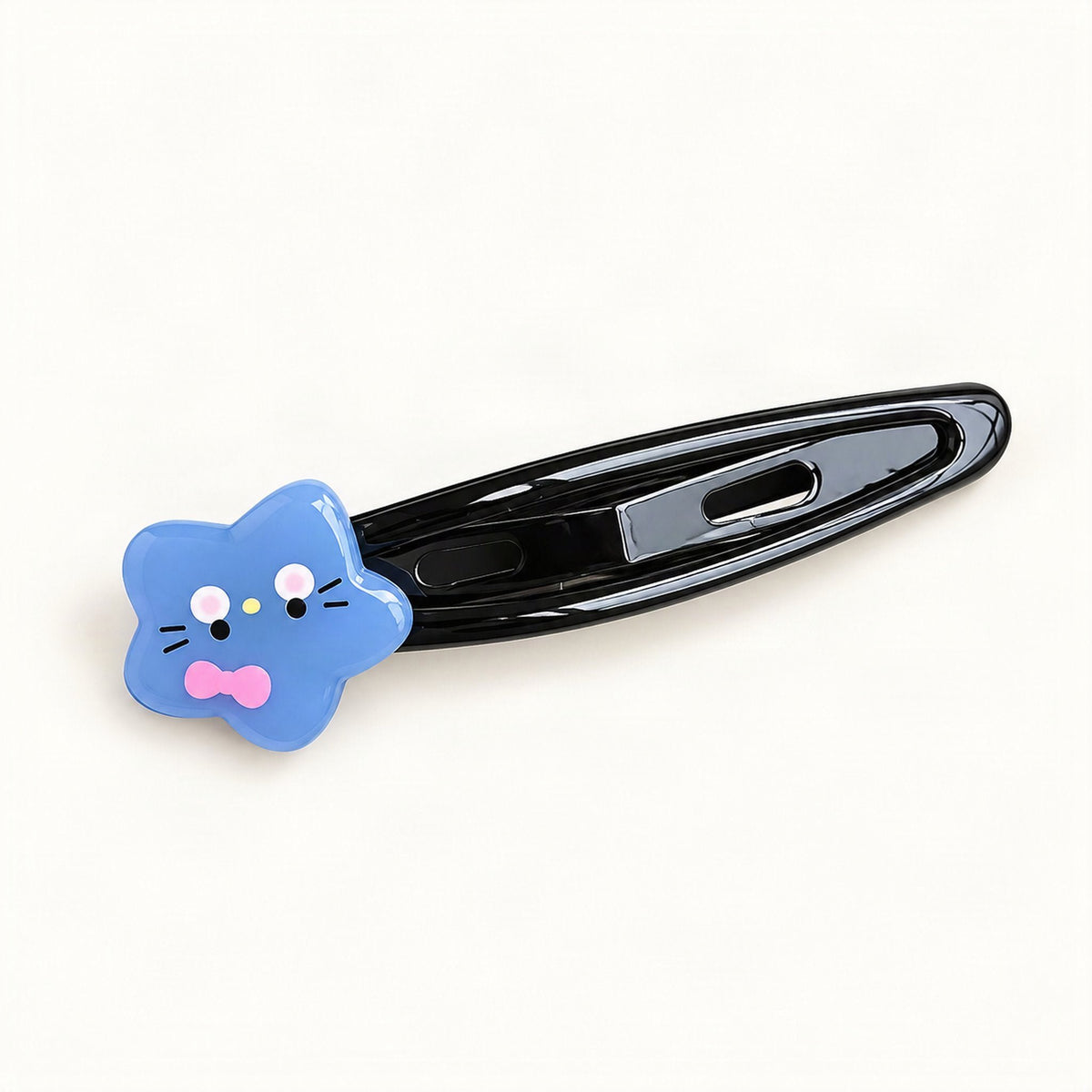 Cute Acetate Snap Clips with Flowers, Bows and Characters in Blue, Star [FITINY Hair]